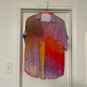 Anthropologie watercolor top